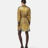 Cheetah Foulard Silk Lavallière Mini Dress Cheetah Foulard Silk Lavallière Mini Dress