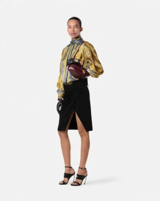 Cheetah Foulard Silk Lavalli&egrave;re Shirt
