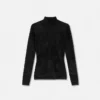 Chenille Fitted Mock-Neck Top