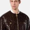 Croc-Effect Patent Leather Jacket Croc-Effect Patent Leather Jacket