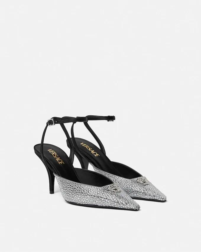 Crystal La Medusa Slingback Pumps 85 mm Crystal La Medusa Slingback Pumps 85 mm