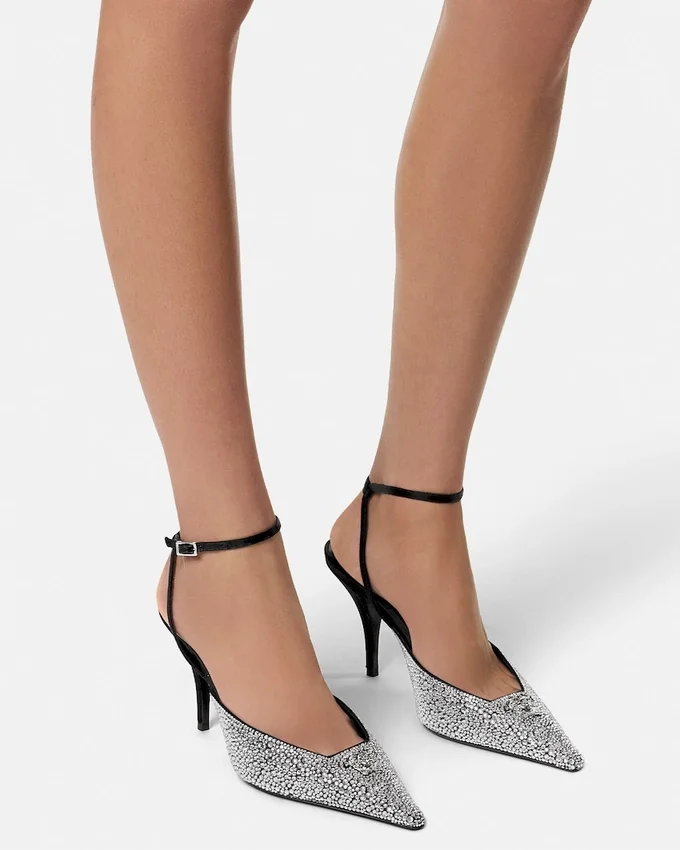 Crystal La Medusa Slingback Pumps 85 mm Crystal La Medusa Slingback Pumps 85 mm