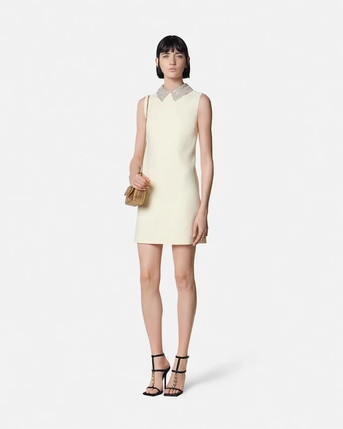 Crystal Satin A-Line Mini Dress Crystal Satin A-Line Mini Dress