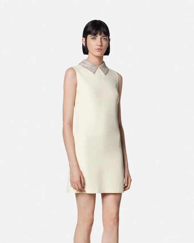 Crystal Satin A-Line Mini Dress Crystal Satin A-Line Mini Dress