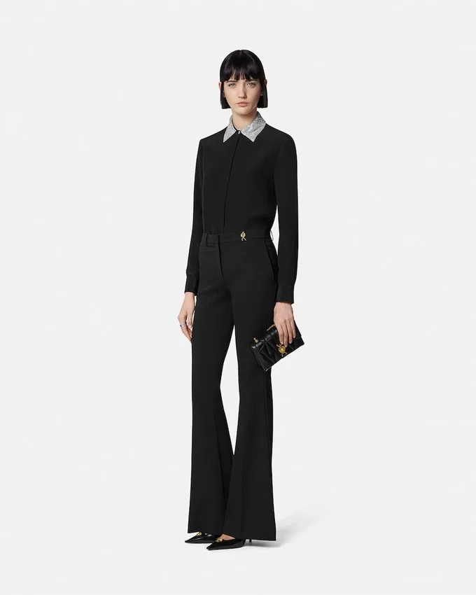 Crystal Silk Crépe Fitted Shirt Crystal Silk Crépe Fitted Shirt