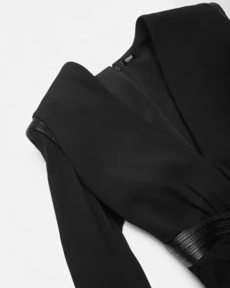 Deep V-Neck Crépe Bodysuit