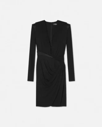 Deep V-Neck Crépe Mini Dress