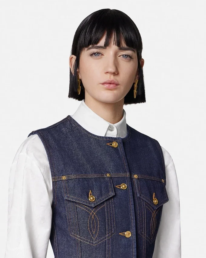 Denim Fitted Vest Denim Fitted Vest