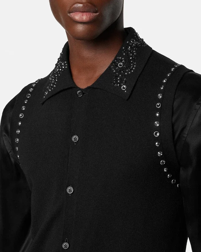 Embellished Cashmere-Blend Knit Vest Embellished Cashmere-Blend Knit Vest