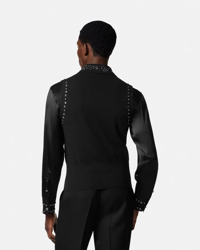 Embellished Cashmere-Blend Knit Vest Embellished Cashmere-Blend Knit Vest