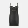 Embellished Denim Fitted Midi Dress Embellished Denim Fitted Midi Dress