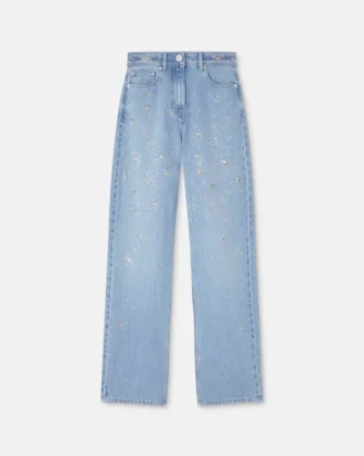 Embellished High-Waist Regular-Fit Jeans