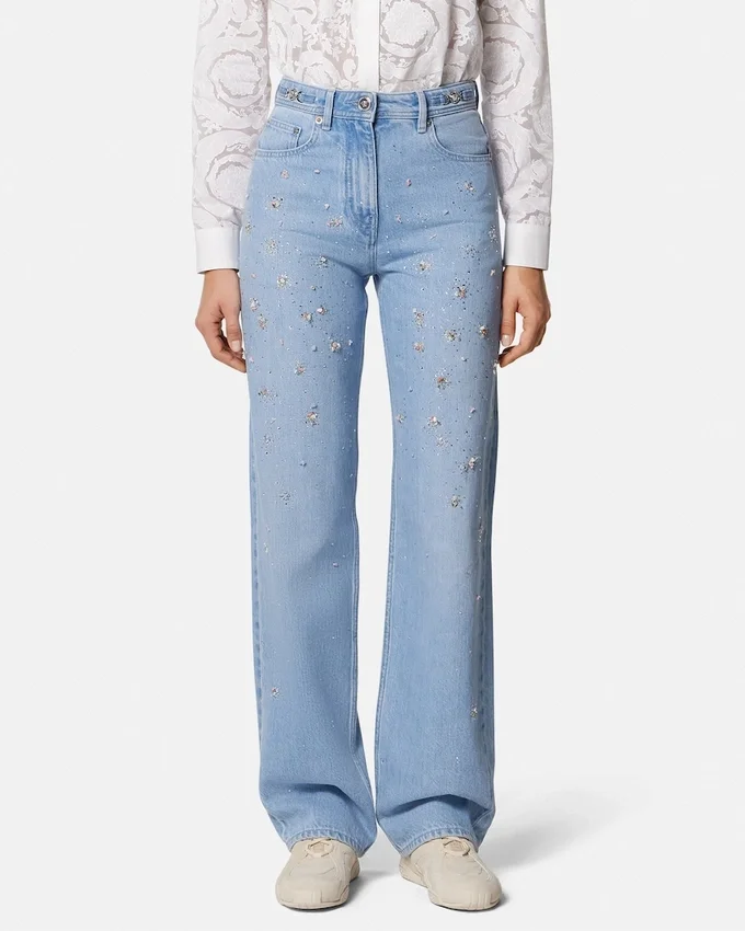 Embellished High-Waist Regular-Fit Jeans Embellished High-Waist Regular-Fit Jeans