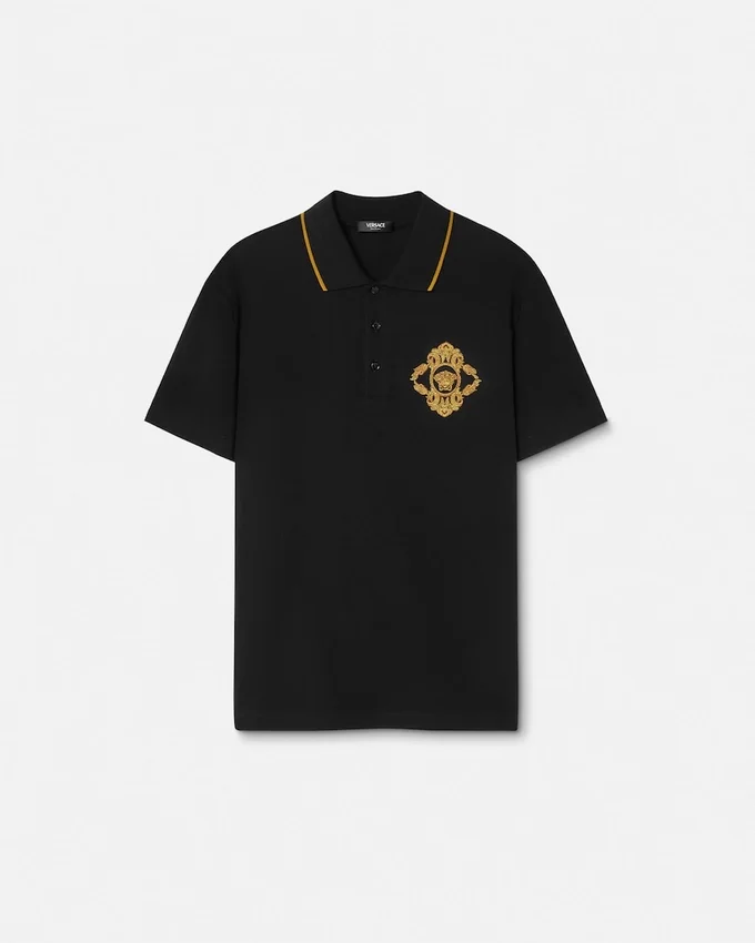 Embroidered Architectural Baroque Polo Shirt Embroidered Architectural Baroque Polo Shirt