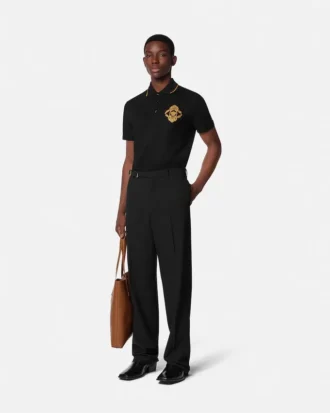 Embroidered Architectural Baroque Polo Shirt