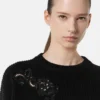 Embroidered Barocco Leaf Knit Sweater