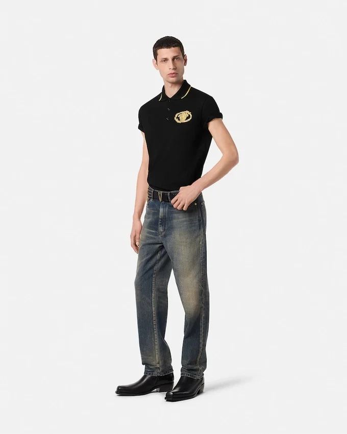 Embroidered Buckle Crest Polo Shirt Embroidered Buckle Crest Polo Shirt