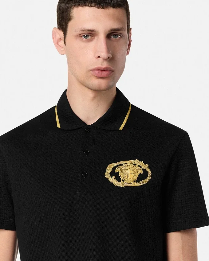 Embroidered Buckle Crest Polo Shirt Embroidered Buckle Crest Polo Shirt