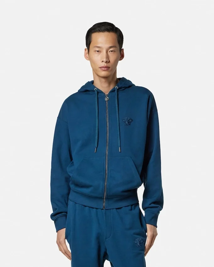Embroidered Cotton-Jersey Zip Hoodie Embroidered Cotton-Jersey Zip Hoodie