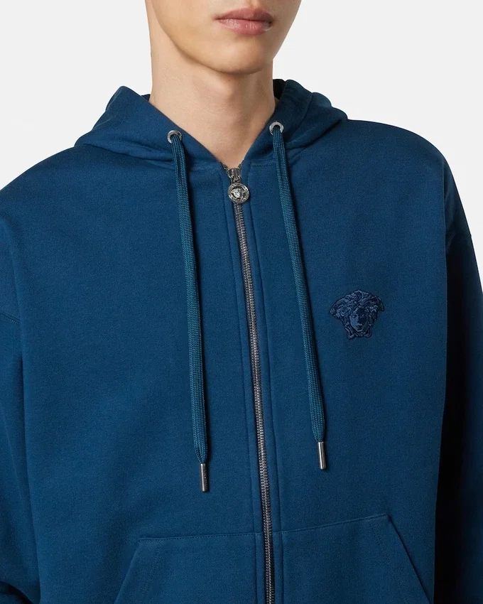 Embroidered Cotton-Jersey Zip Hoodie Embroidered Cotton-Jersey Zip Hoodie