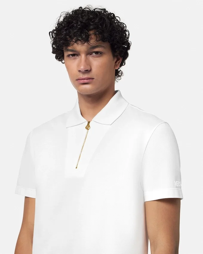 Embroidered Cotton-Piqué Half-Zip Polo Embroidered Cotton-Piqué Half-Zip Polo