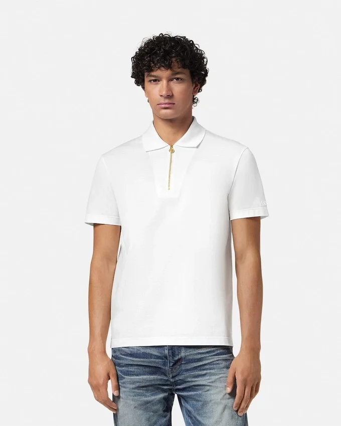 Embroidered Cotton-Piqué Half-Zip Polo Embroidered Cotton-Piqué Half-Zip Polo