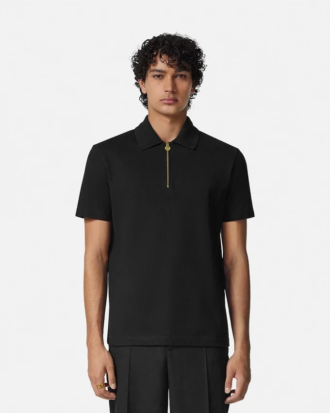 Embroidered Cotton-Piqué Half-Zip Polo Embroidered Cotton-Piqué Half-Zip Polo