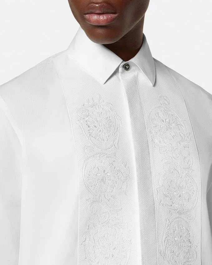 Embroidered Cotton-Poplin Evening Shirt Embroidered Cotton-Poplin Evening Shirt