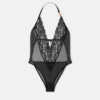 Embroidered Lace-Trim Bodysuit