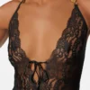 Embroidered Lace-Trim Bodysuit