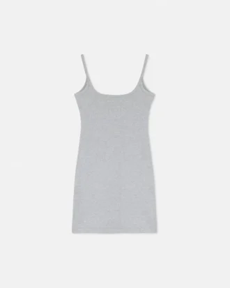 Embroidered Ribbed Cotton Mini Dress