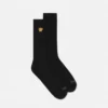 Embroidered Ribbed Cotton Socks