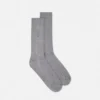 Embroidered Ribbed Cotton Socks