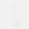 Embroidered Ribbed Cotton Socks