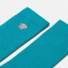 Embroidered Ribbed Cotton Socks