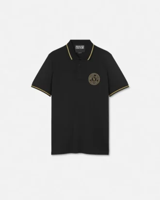 Embroidered V-Emblem Polo Shirt