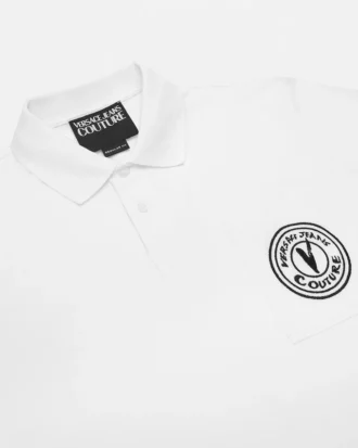 Embroidered V-Emblem Polo Shirt