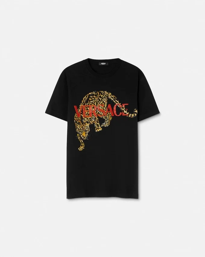 Embroidered Versace Leopard T-Shirt Embroidered Versace Leopard T-Shirt