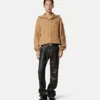 Embroidered Wool Knit Zip Sweater