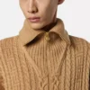 Embroidered Wool Knit Zip Sweater