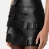 Fitted Leather Mini Skirt