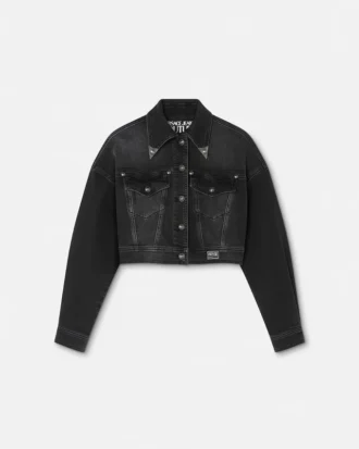 Floral V-Emblem Denim Jacket