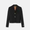 Gabardine Crop Boxy Blazer