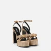 Gianni Ribbon Embellished Satin Sandals 140 mm Gianni Ribbon Embellished Satin Sandals 140 mm