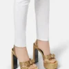 Gianni Ribbon Embellished Satin Sandals 140 mm Gianni Ribbon Embellished Satin Sandals 140 mm