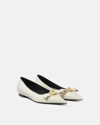 Gianni Ribbon Leather Ballerinas