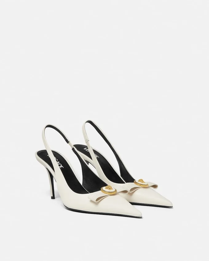 Gianni Ribbon Leather Slingbacks 85 mm Gianni Ribbon Leather Slingbacks 85 mm