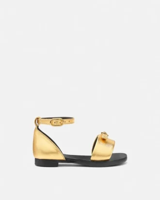 Gianni Ribbon Metallic Kids Sandals