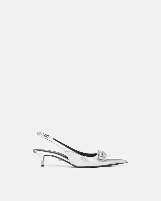 Gianni Ribbon Metallic Slingbacks 45 mm Gianni Ribbon Metallic Slingbacks 45 mm