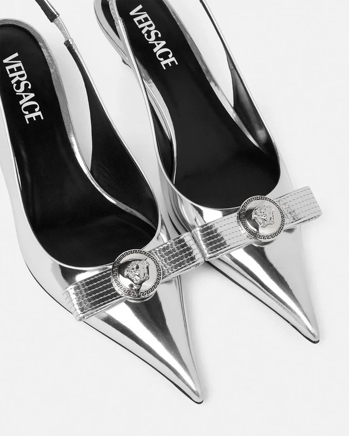 Gianni Ribbon Metallic Slingbacks 45 mm Gianni Ribbon Metallic Slingbacks 45 mm